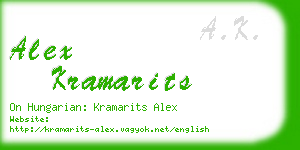 alex kramarits business card